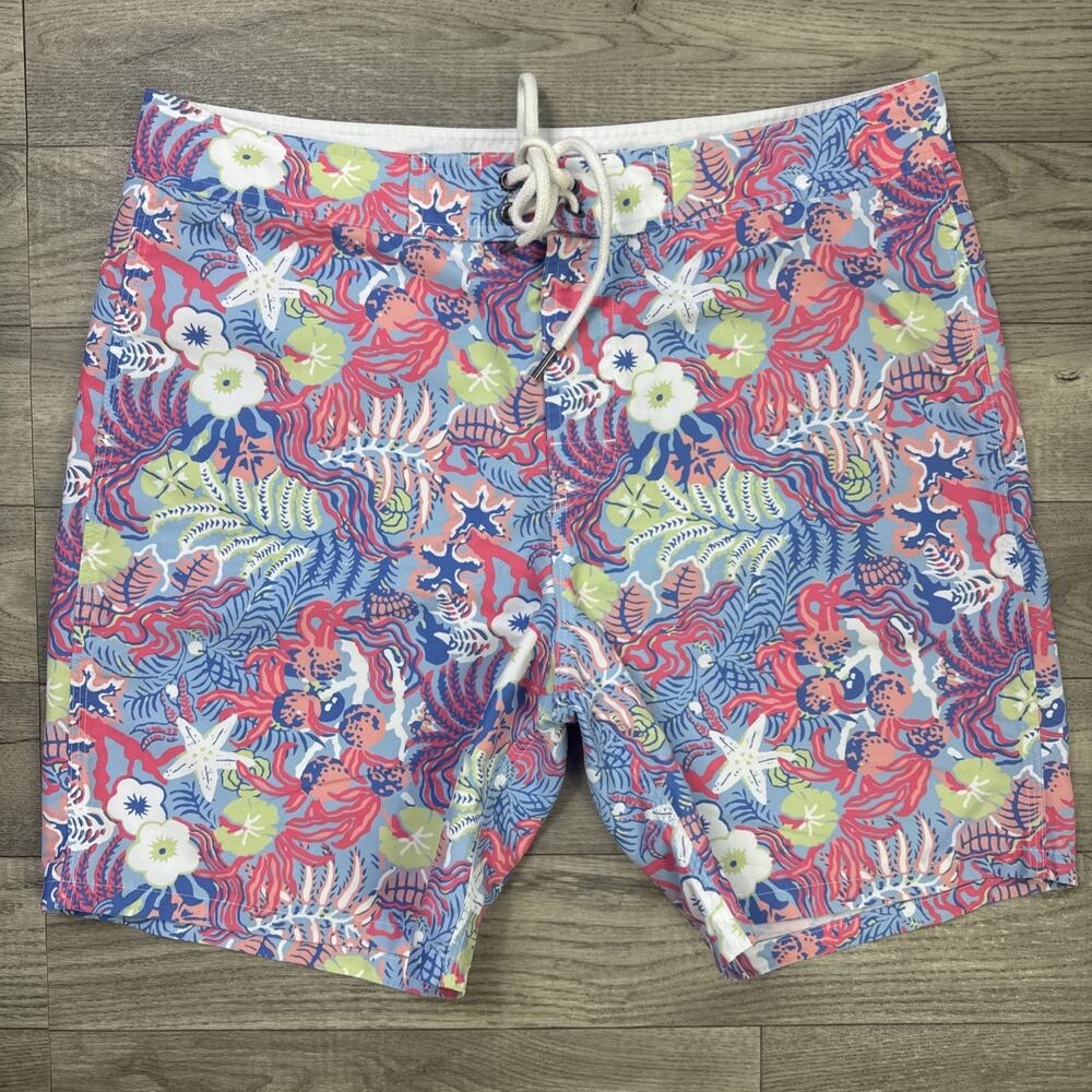 Strong Boalt Swim Trunks Board Shorts Multicolor Nautical Print sz 32